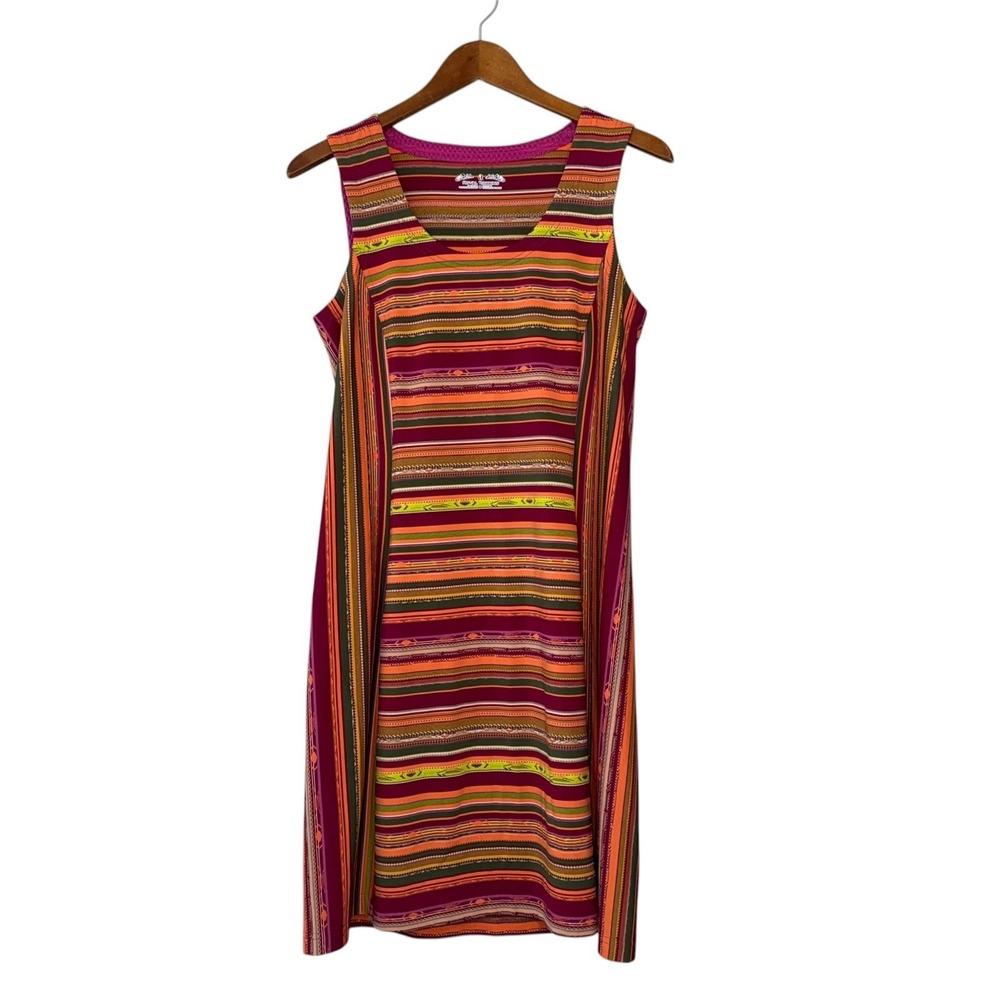 Royal Robbins Dress Womens Sz M Sleeveless Aztec Tribal Stripe Print Festival